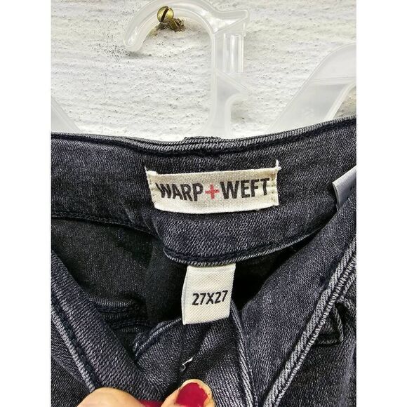 Warp + Weft JFK NY City Women's Mid-Rise Skinny Denim Jeans Black Size 27 - Picture 4 of 10